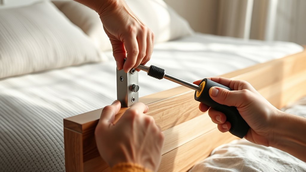 attach headboard securely properly