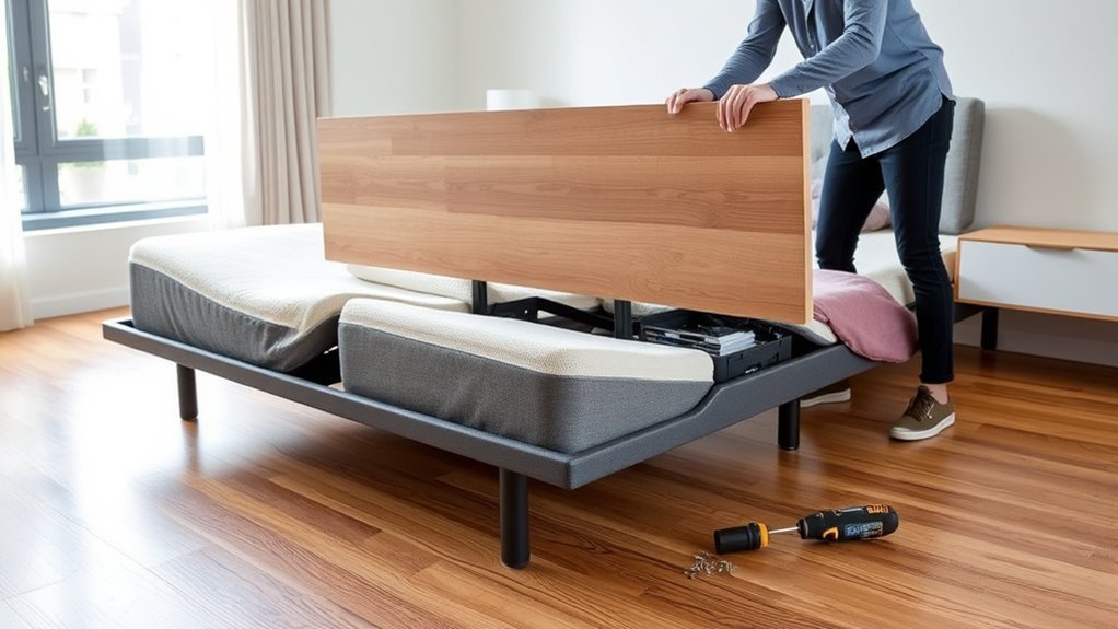 attaching headboard to adjustable bed