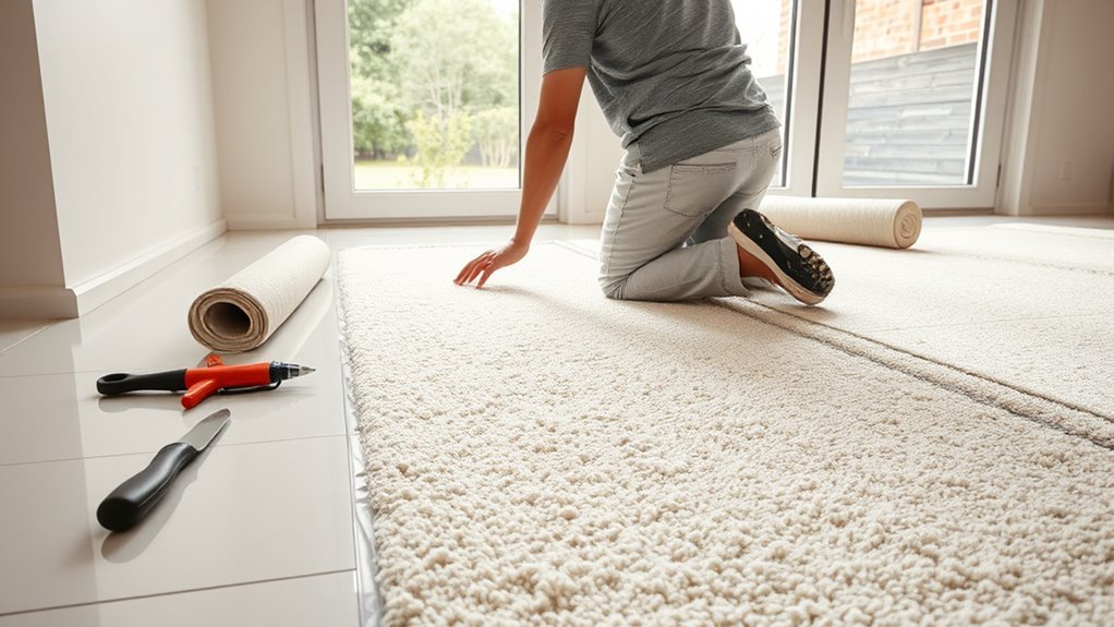 carpet installation over tile