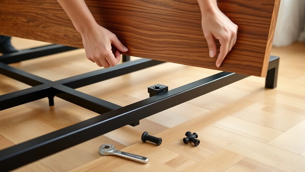 prepare bed frame components
