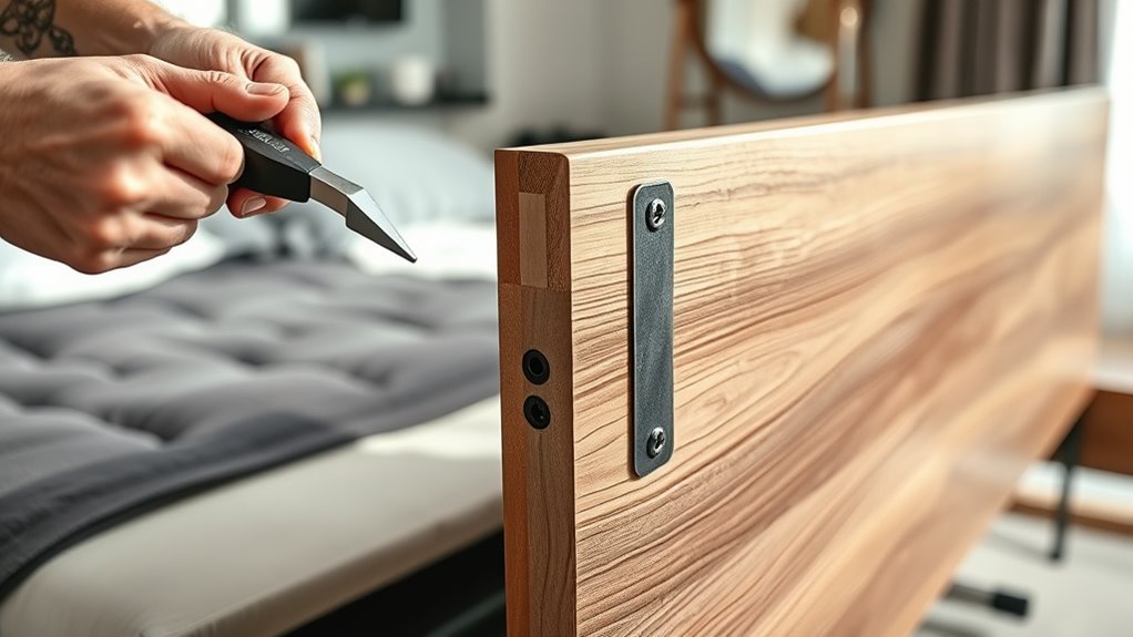 secure headboard brackets properly